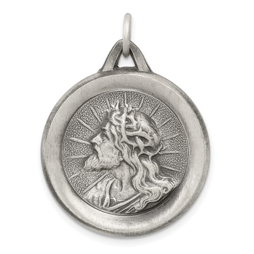 Sterling Silver Jesus Medal Charm