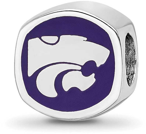 Image of Sterling Silver Kansas State University Cushion Shaped Logo Bead by LogoArt