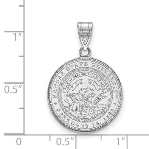 Image of Sterling Silver Kansas State University Large Crest Pendant by LogoArt