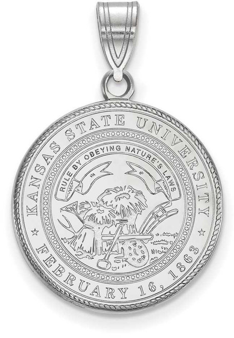 Image of Sterling Silver Kansas State University Large Crest Pendant by LogoArt