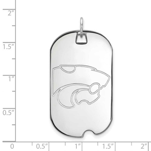 Image of Sterling Silver Kansas State University Large Dog Tag by LogoArt