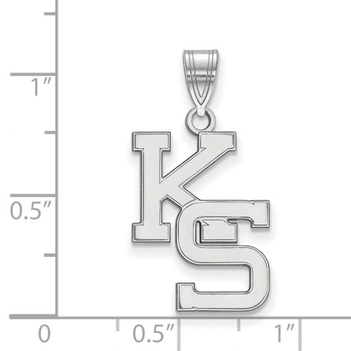 Image of Sterling Silver Kansas State University Large Pendant by LogoArt (SS046KSU)
