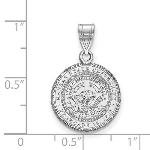 Image of Sterling Silver Kansas State University Medium Crest Pendant by LogoArt