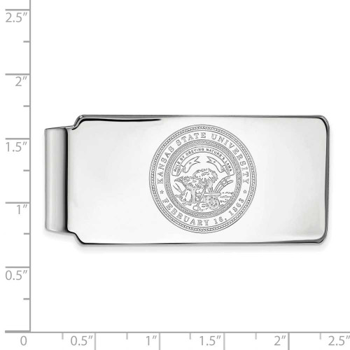 Image of Sterling Silver Kansas State University Money Clip Crest by LogoArt