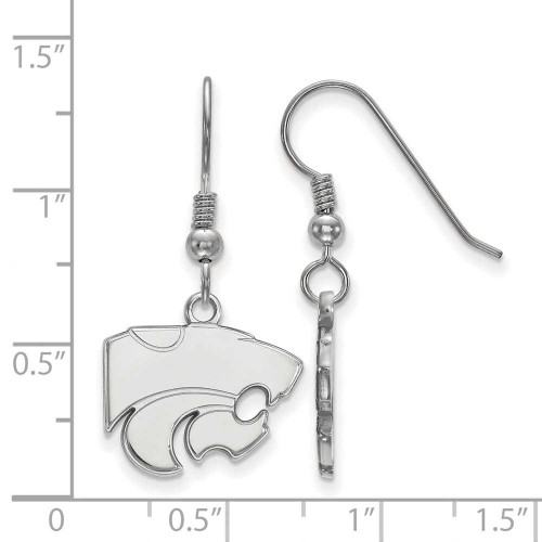 Image of Sterling Silver Kansas State University Small Dangle Earrings LogoArt (SS007KSU)