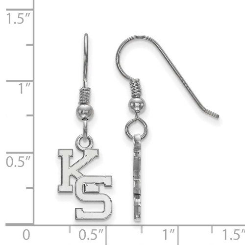 Image of Sterling Silver Kansas State University Small Dangle Earrings LogoArt (SS049KSU)