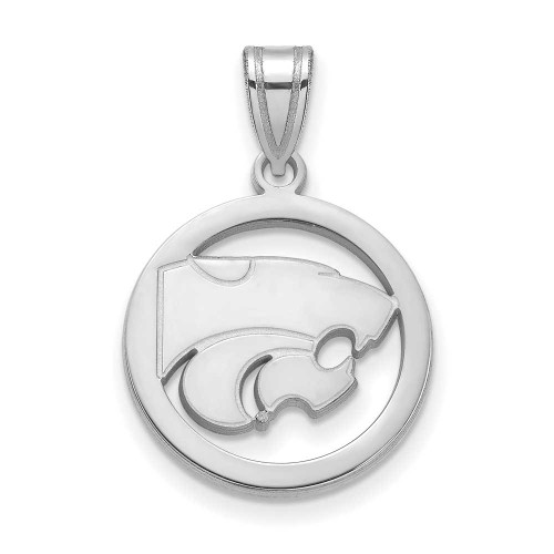 Image of Sterling Silver Kansas State University Small Pendant in Circle by LogoArt