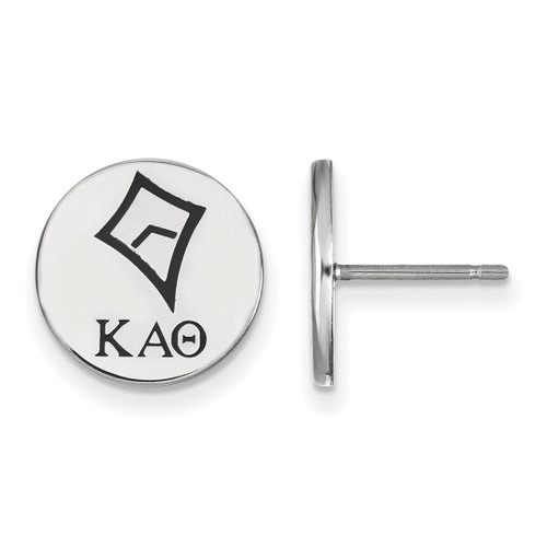 Sterling Silver Kappa Alpha Theta Enamel Post Earrings by LogoArt (SS047KAT)