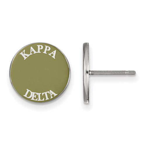 Sterling Silver Kappa Delta Enamel Post Earrings by LogoArt (SS019KD)