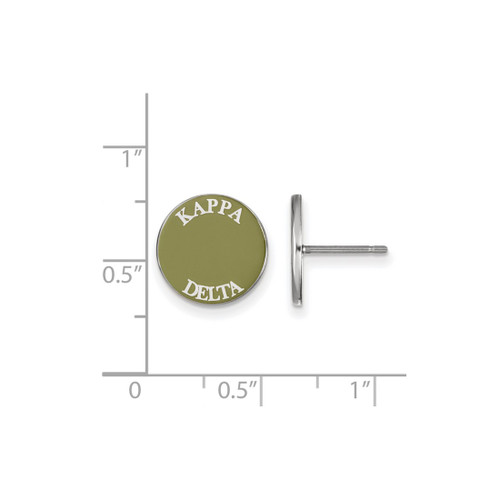 Sterling Silver Kappa Delta Enamel Post Earrings by LogoArt (SS019KD)