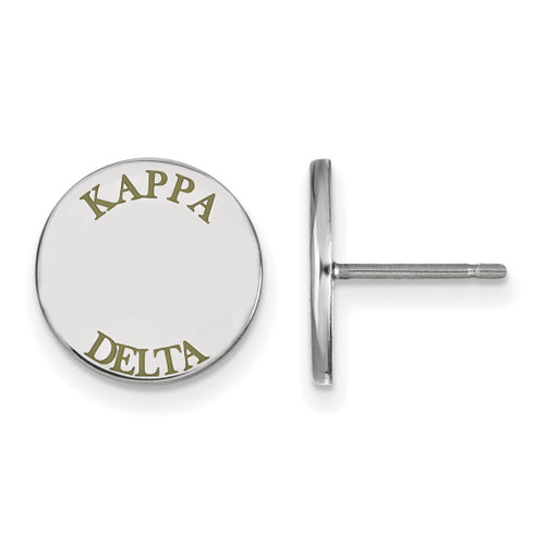 Sterling Silver Kappa Delta Enamel Post Earrings by LogoArt (SS020KD)