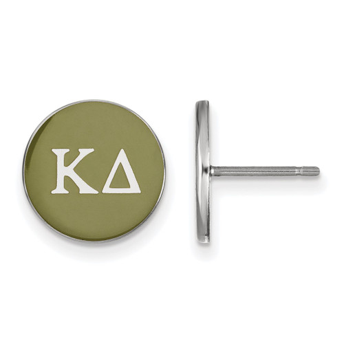 Sterling Silver Kappa Delta Enamel Post Earrings by LogoArt (SS031KD)