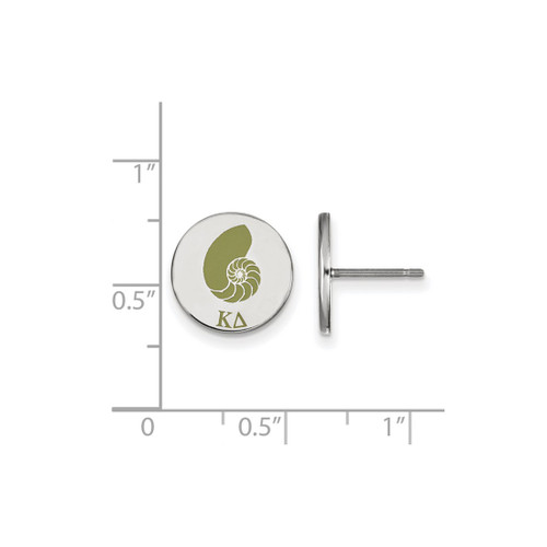 Sterling Silver Kappa Delta Enamel Post Earrings by LogoArt (SS047KD)