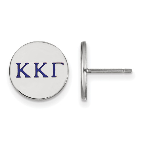 Sterling Silver Kappa Kappa Gamma Enamel Post Earrings by LogoArt (SS032KKG)