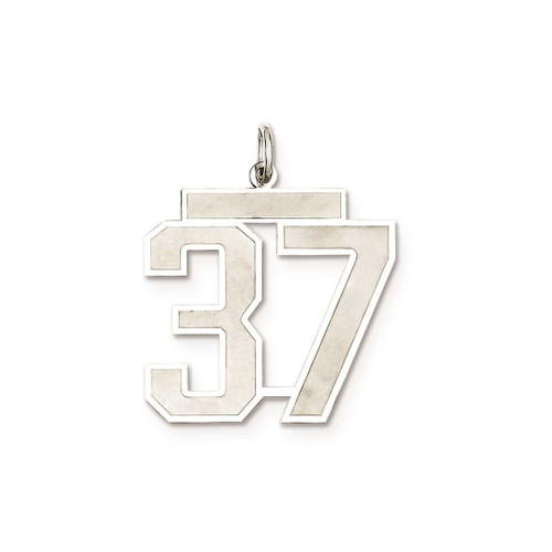 Image of Sterling Silver Large Satin Number 37 Charm