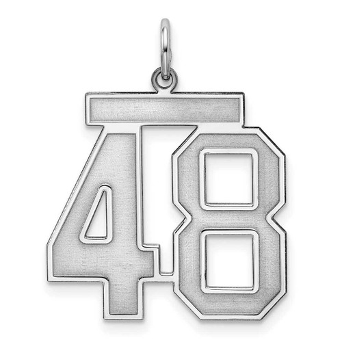Image of Sterling Silver Large Satin Number 48 Charm