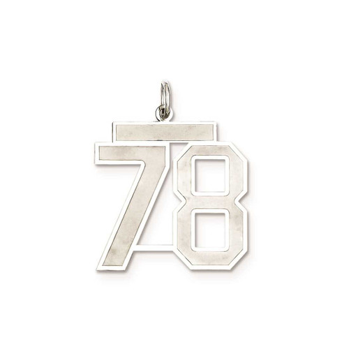 Image of Sterling Silver Large Satin Number 78 Charm