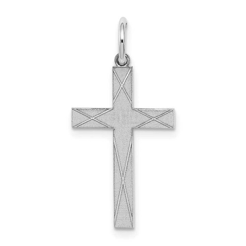 Image of Sterling Silver Laser Designed Cross Pendant QXR174