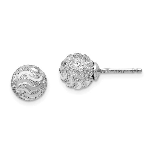 Image of 8mm Sterling Silver Laser-Cut Ball Stud Post Earrings