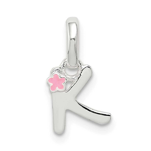 Image of Sterling Silver Letter K w/ Enamel Pendant