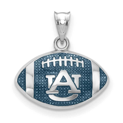 Image of Sterling Silver LogoArt Auburn University Enameled Football Pendant