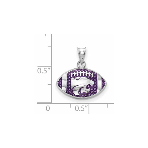 Image of Sterling Silver LogoArt Kansas State University Wildcat Enamel Football Pendant