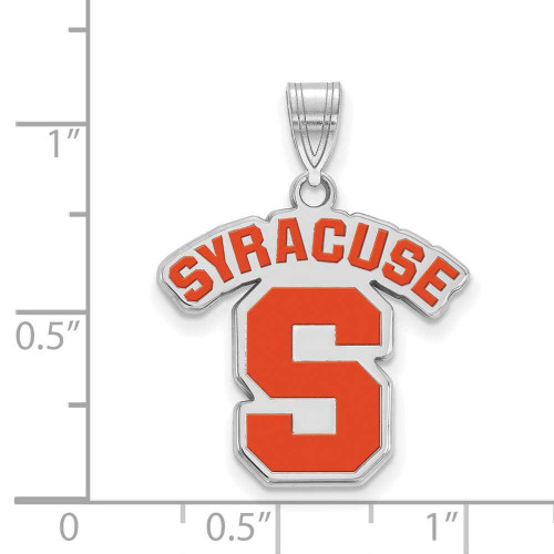 Image of Sterling Silver LogoArt Syracuse University Small Enamel Pendant