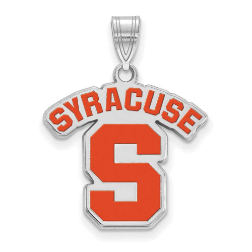 Image of Sterling Silver LogoArt Syracuse University Small Enamel Pendant