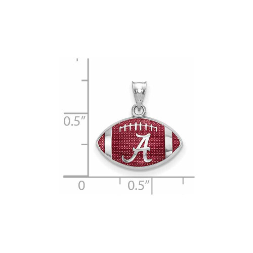 Image of Sterling Silver LogoArt The University of Alabama Enameled Football Pendant