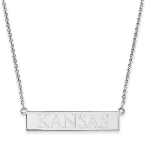 Image of Sterling Silver LogoArt The University of Kansas Small Bar Necklace