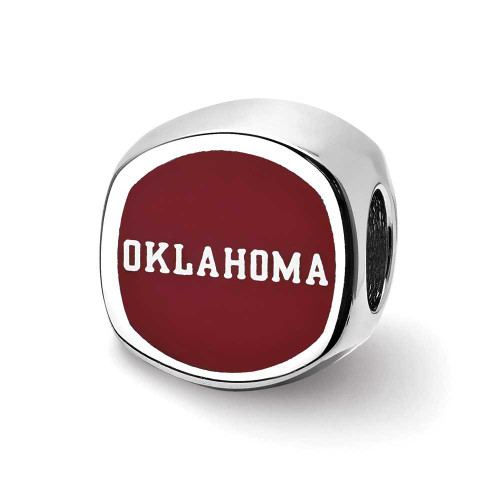 Image of Sterling Silver LogoArt University Of Oklahoma OU Enameled Bead
