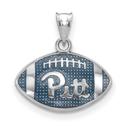 Image of Sterling Silver LogoArt University of Pittsburgh Enameled Football Pendant