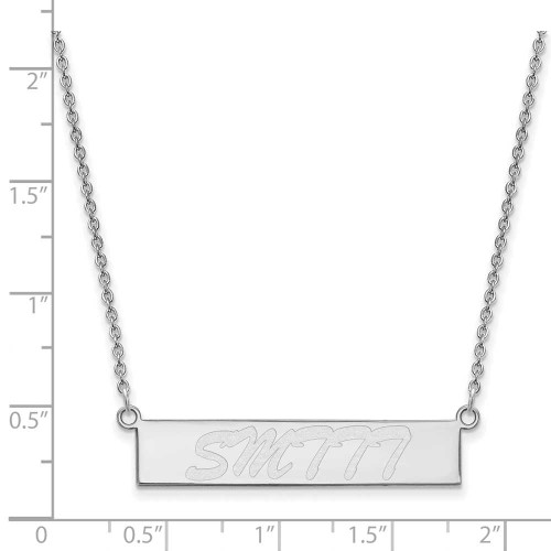 Image of Sterling Silver LogoArt University of Southern Mississippi Small Bar Necklace