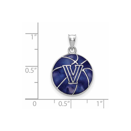 Image of Sterling Silver LogoArt Villanova University Enameled Basketball Pendant