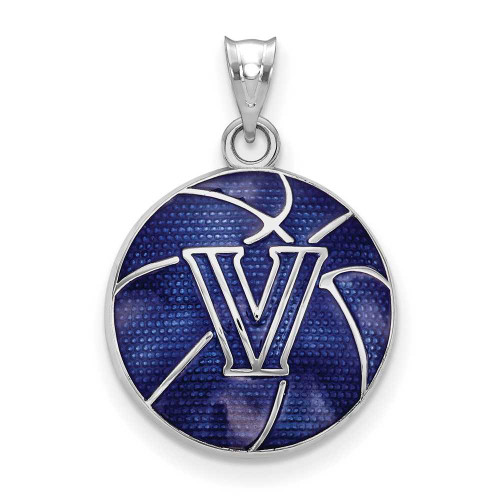 Image of Sterling Silver LogoArt Villanova University Enameled Basketball Pendant