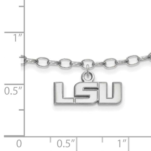Image of Sterling Silver Louisiana State University Anklet by LogoArt