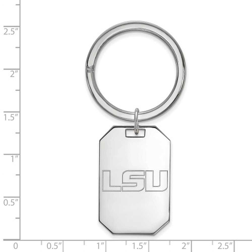Image of Sterling Silver Louisiana State University Key Chain by LogoArt