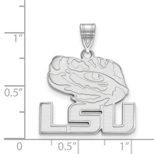 Image of Sterling Silver Louisiana State University Large Pendant by LogoArt (SS076LSU)