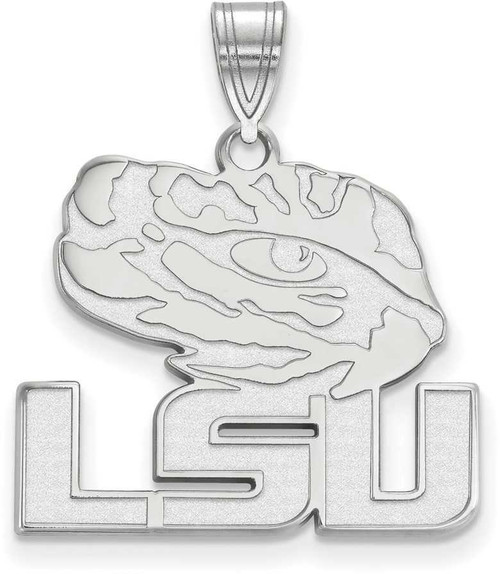 Image of Sterling Silver Louisiana State University Large Pendant by LogoArt (SS076LSU)