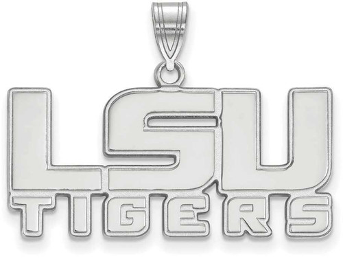 Image of Sterling Silver Louisiana State University Medium Pendant by LogoArt (SS043LSU)