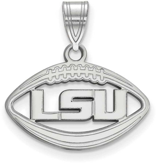 Image of Sterling Silver Louisiana State University Pendant in Football by LogoArt