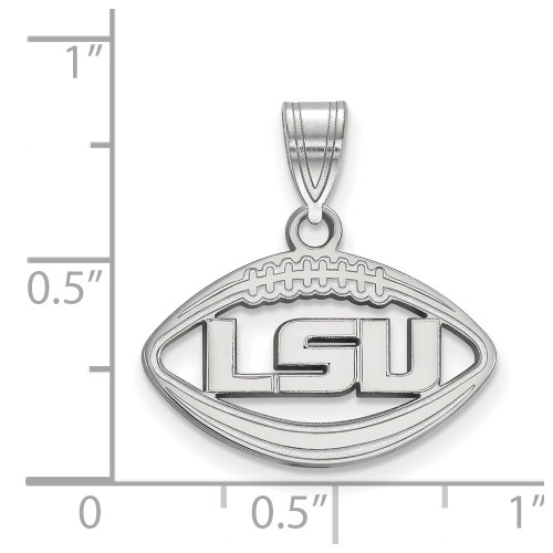 Sterling Silver Louisiana State University Pendant in Football by LogoArt