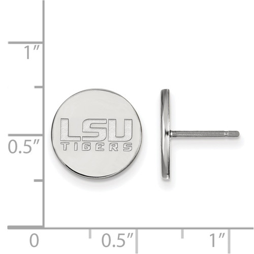 Sterling Silver Louisiana State University Small Disc Earrings by LogoArt
