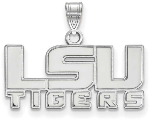 Image of Sterling Silver Louisiana State University Small Pendant by LogoArt (SS042LSU)