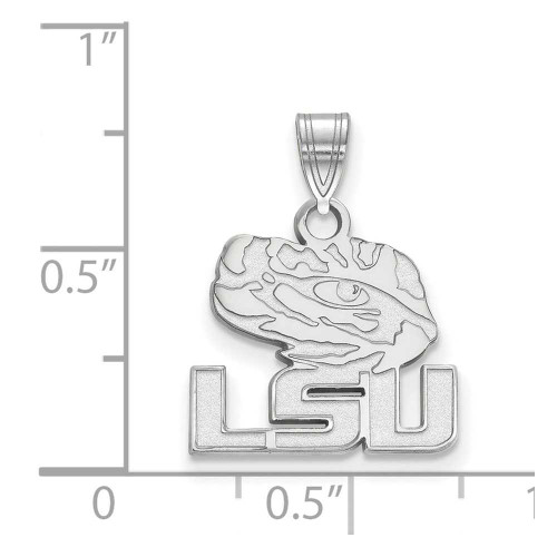 Image of Sterling Silver Louisiana State University Small Pendant by LogoArt (SS074LSU)