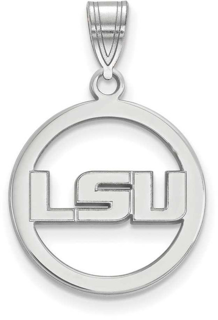 Image of Sterling Silver Louisiana State University Small Pendant in Circle by LogoArt