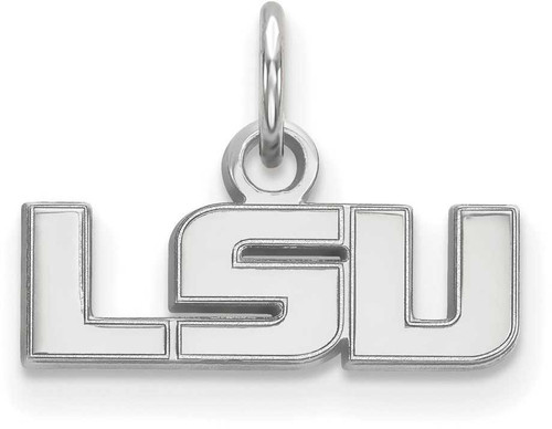 Image of Sterling Silver Louisiana State University X-Small Pendant by LogoArt (SS001LSU)
