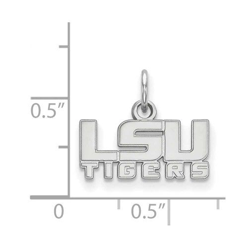 Image of Sterling Silver Louisiana State University X-Small Pendant by LogoArt (SS041LSU)