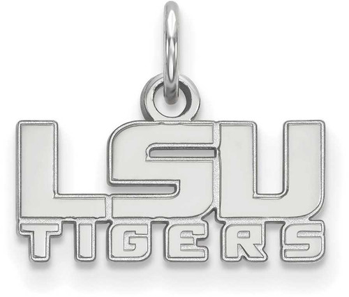 Image of Sterling Silver Louisiana State University X-Small Pendant by LogoArt (SS041LSU)