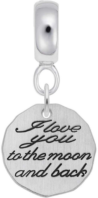 Image of Sterling Silver Love You To The Moon CharmDrop Bead Charm by Rembrandt